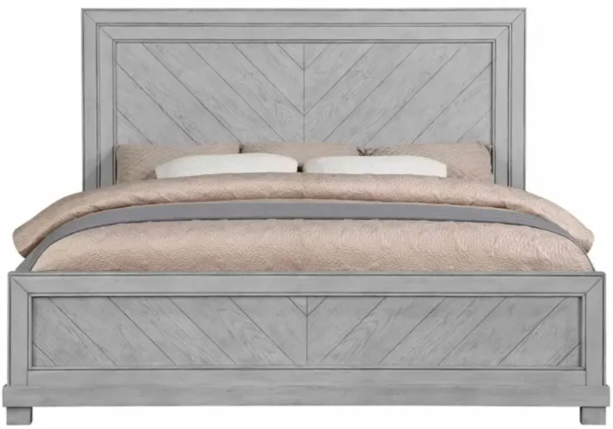 Steve Silver Montana Gray Chevron Pattern Queen Headboard