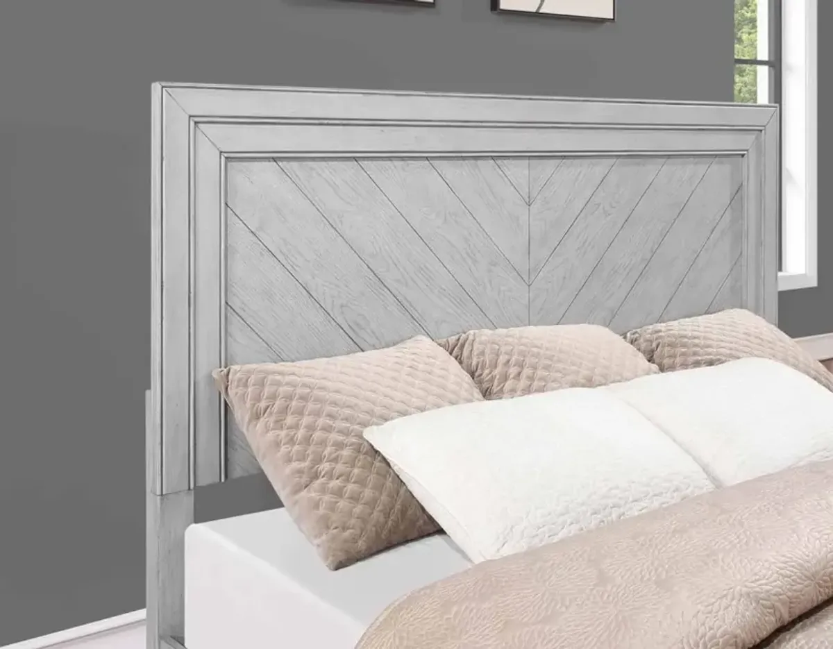 Steve Silver Montana Gray Chevron Pattern Queen Headboard