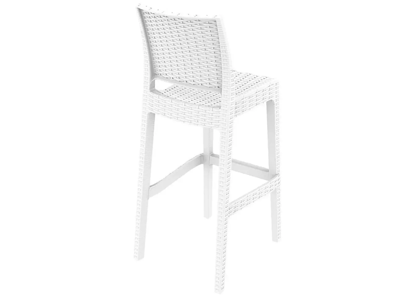 Compamia Jamaica Resin Wickerlook Bar Stool White