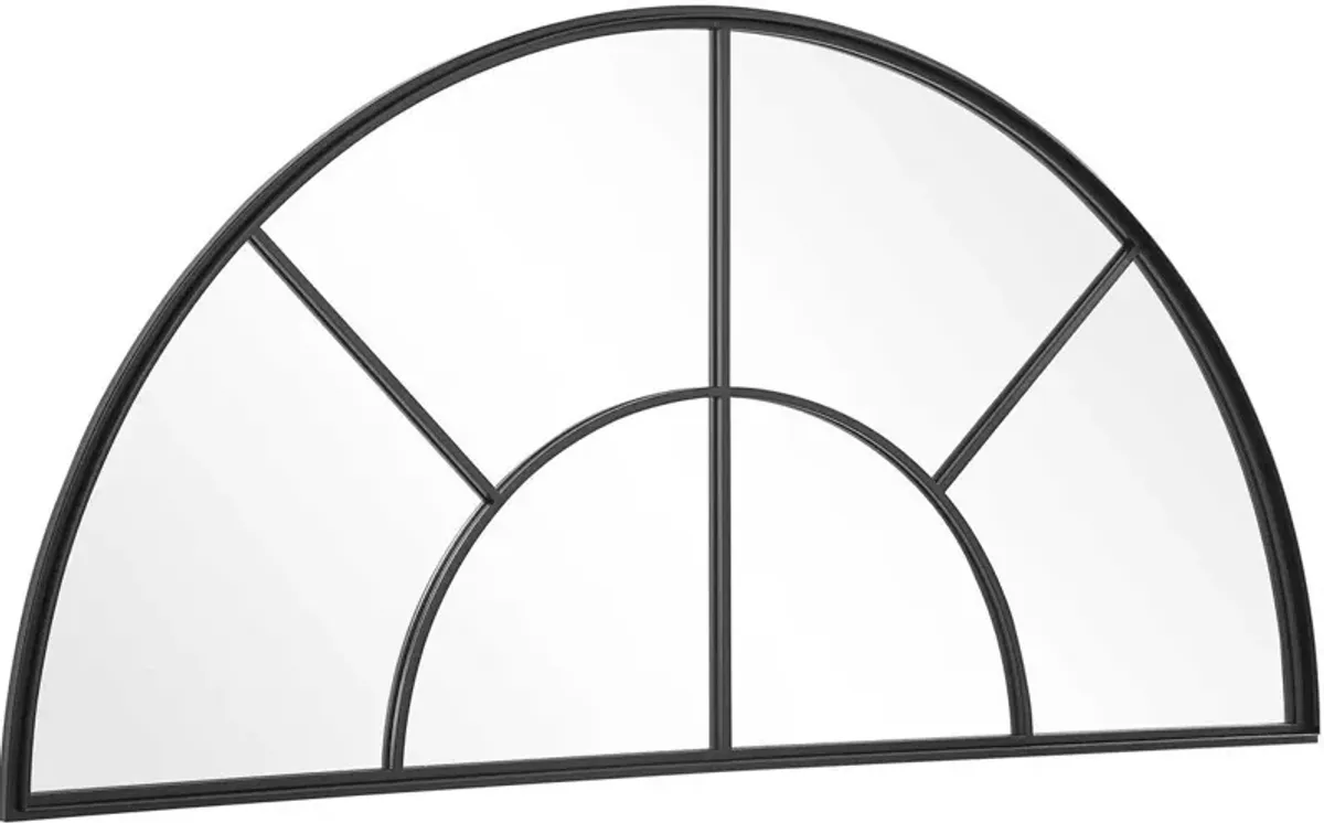 Uttermost Rousseau Wrought-Iron Black Iron Window Arch Mirror