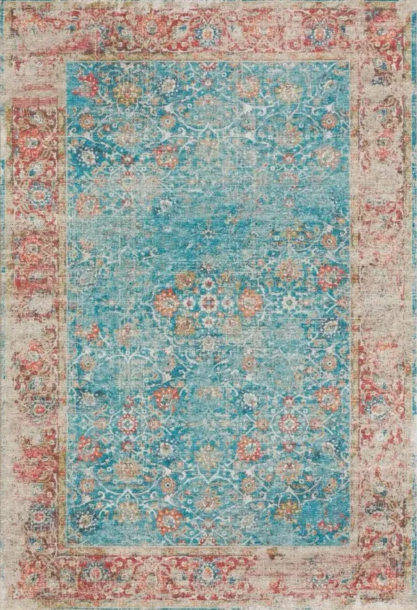 Dalyn Bohemian Coral & Turquoise Vintage 5'X8' Area Rug