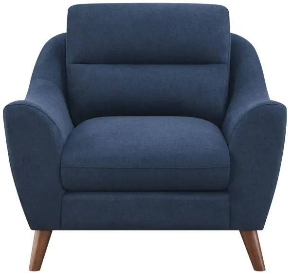 Gano Upholstered Sloped Arm Accent Chair Navy Blue