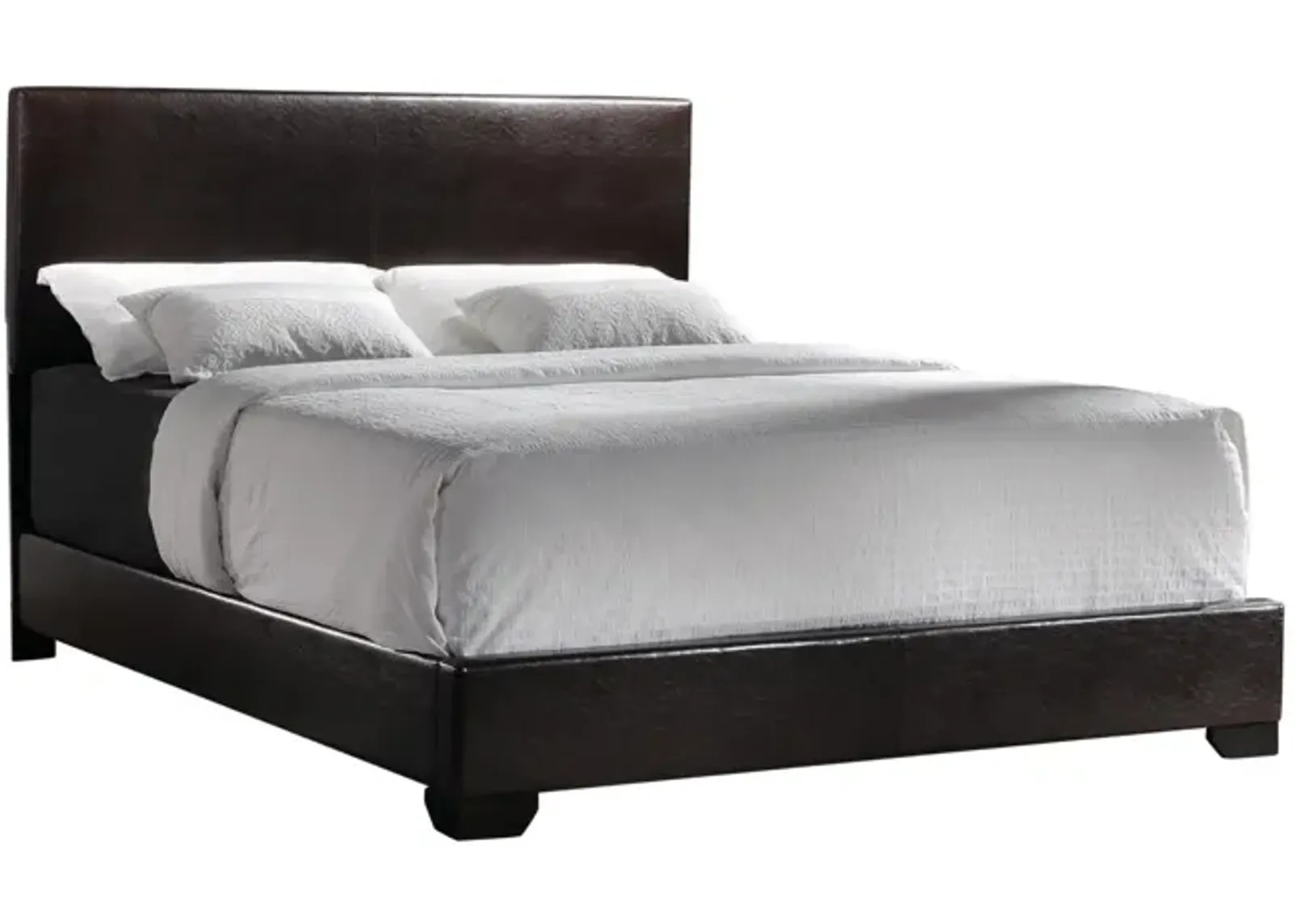 Coaster Conner Upholstered King Panel Bed Dark Brown