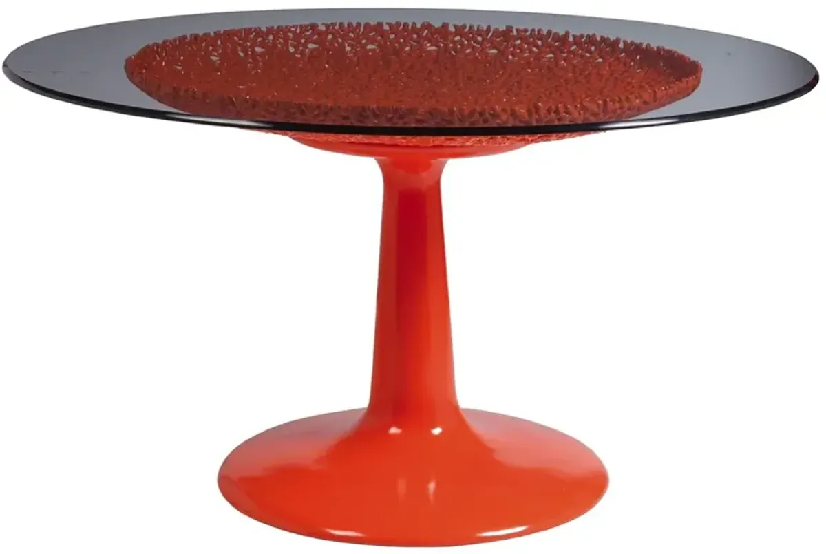 Artistica Home by Lexington Signature Designs Seascape Orange Dining Table with Glass Top