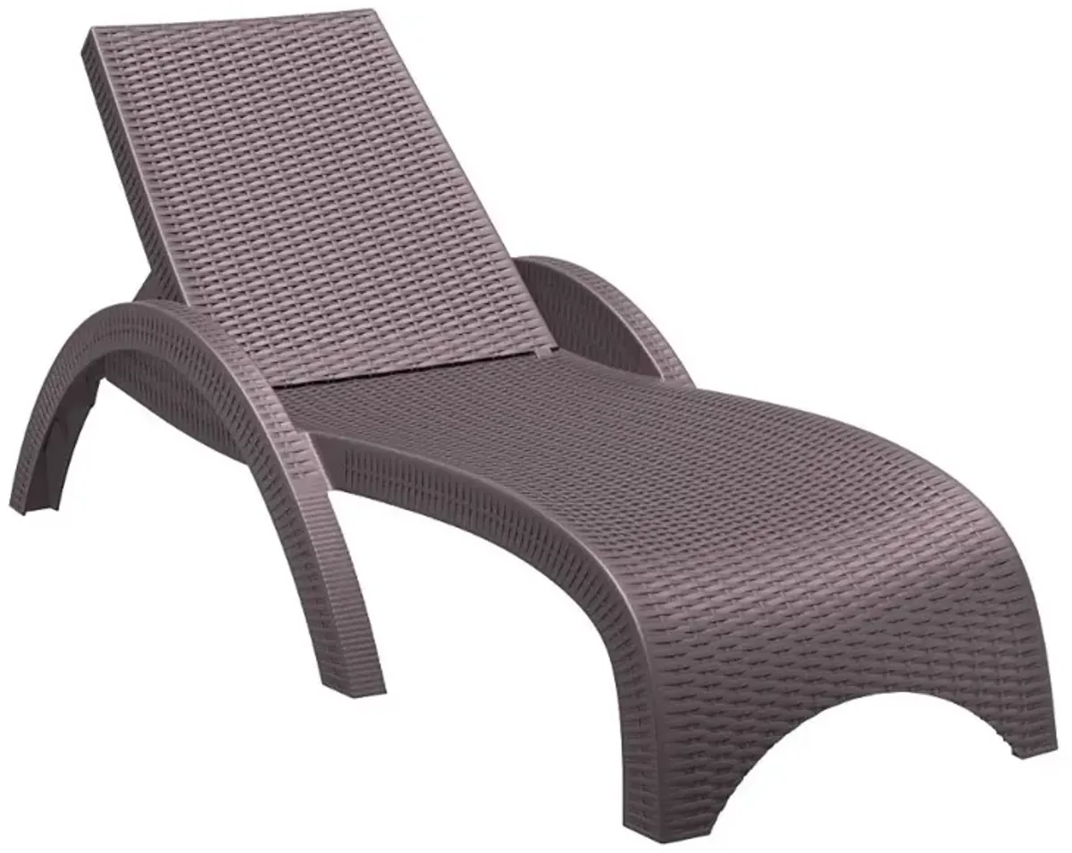 Compamia Miami Resin Wickerlook Chaise Lounge Chair Brown