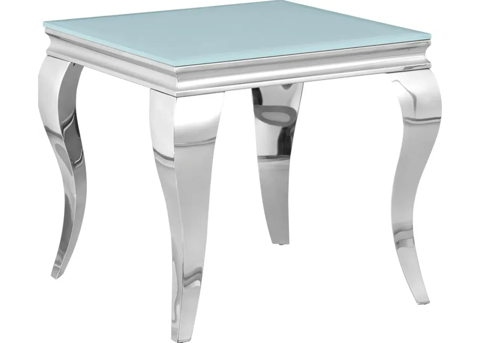 Coaster Carone Square End Table White & Chrome