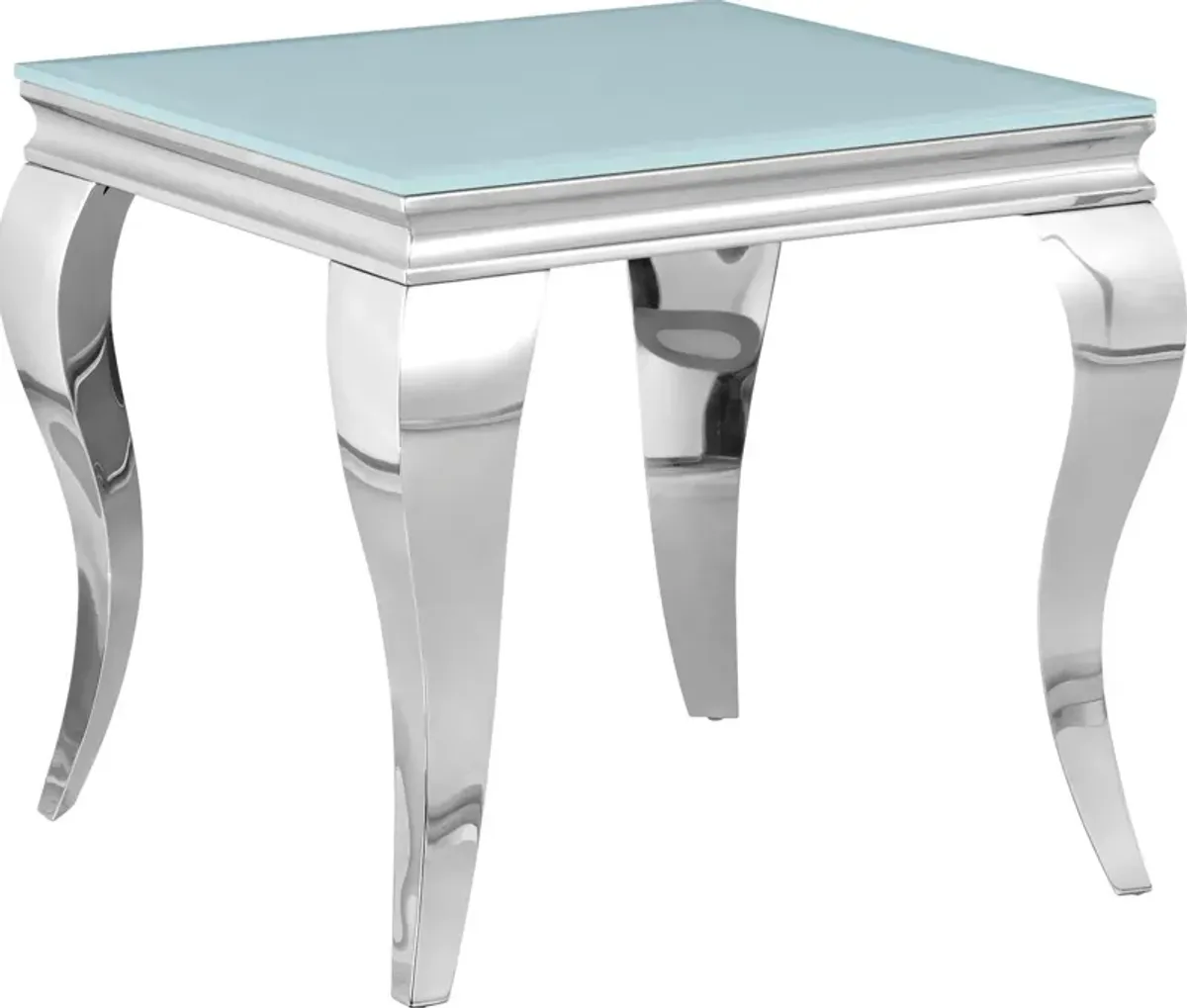 Coaster Carone Square End Table White & Chrome