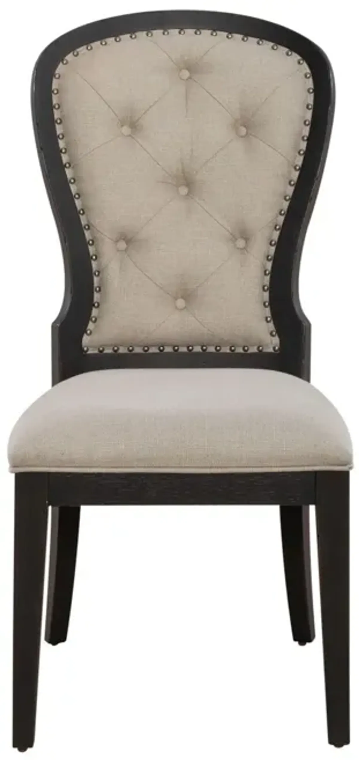 Liberty Furniture Americana Farmhouse Black/Dusty Taupe Upholstered Tufted Back Side Chair