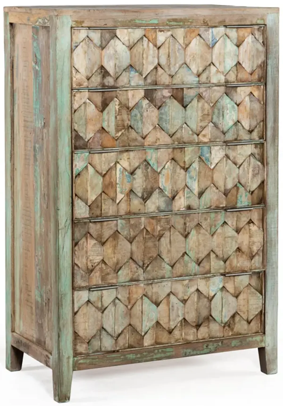 Home Trends Design Ibiza Vintage Reclaimed Teak Tall Chest