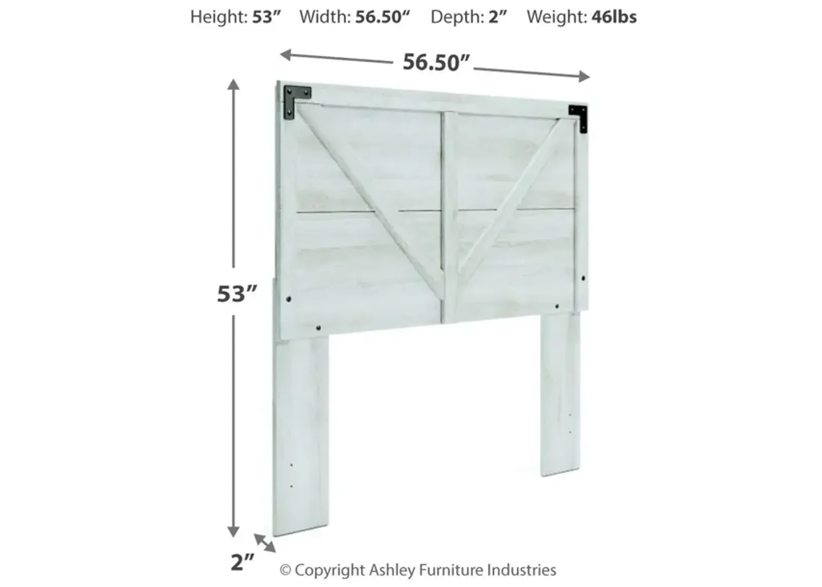 Ashley Shawburn Crossbuck Panel Whitewash Full Headboard