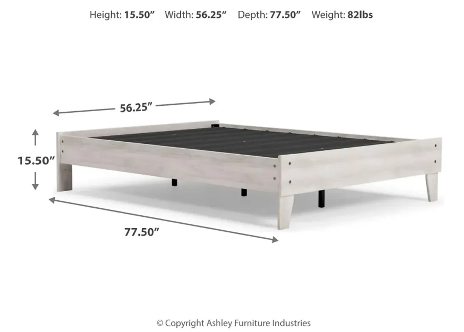 Ashley Shawburn Whitewash Full Platform Bed