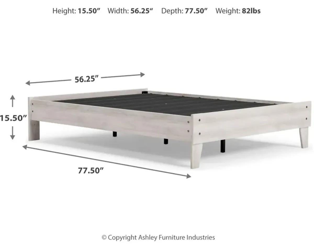 Shawburn Whitewash Full Platform Bed