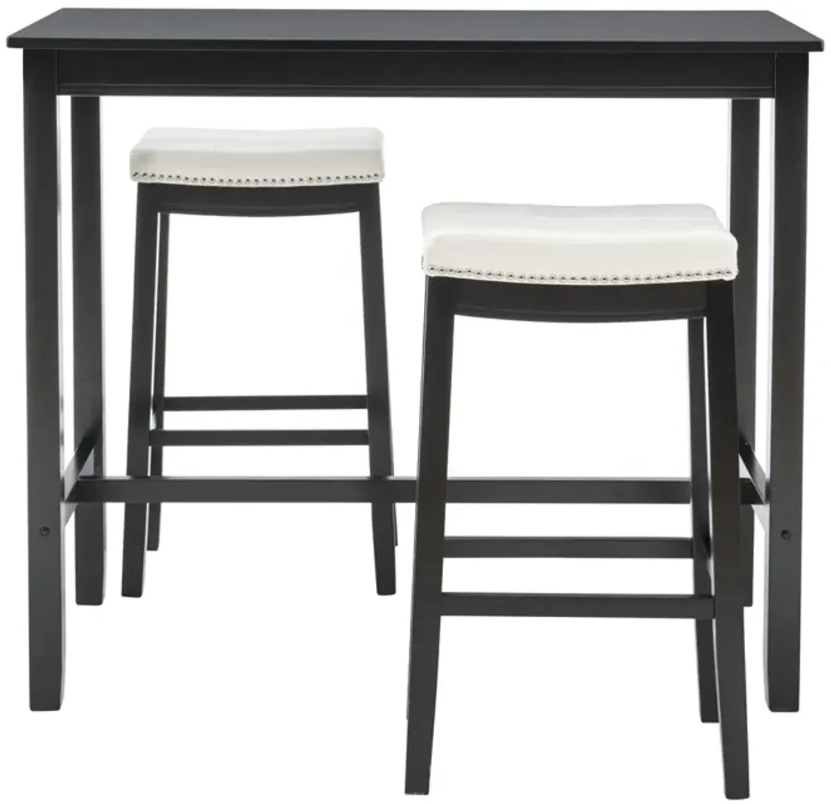 Claridge 3-Piece Black/White Bar Stools & Table Set