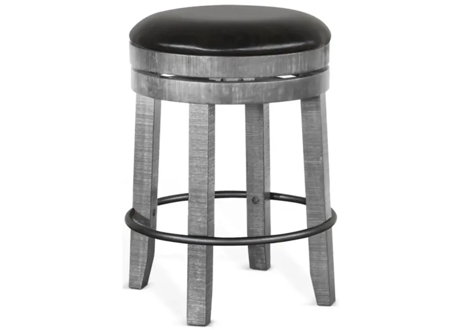 Sunny Designs Alpine Grey 24 Inch Swivel Stool with Cushioned Seat