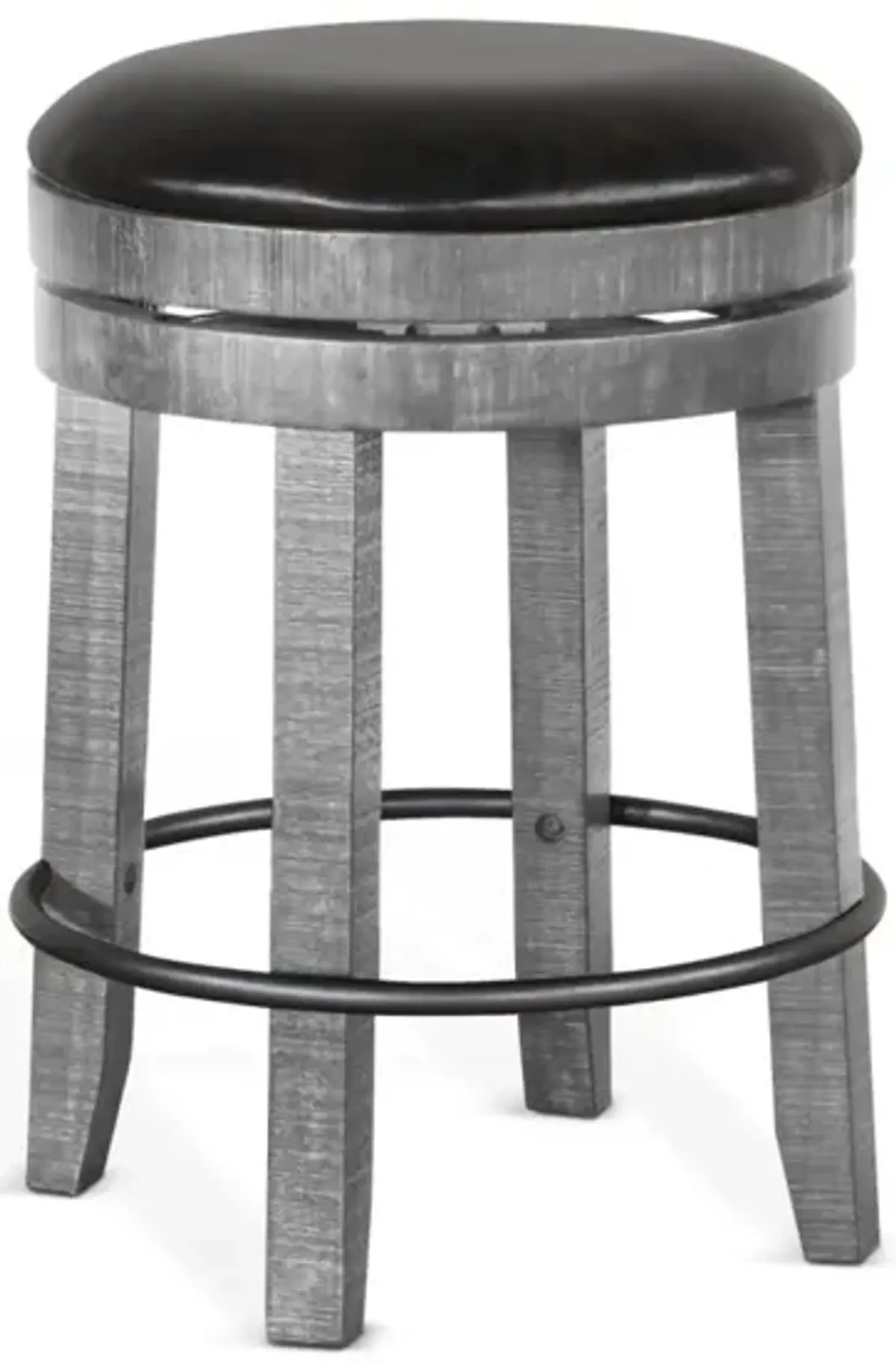 Sunny Designs Alpine Grey 24 Inch Swivel Stool with Cushioned Seat