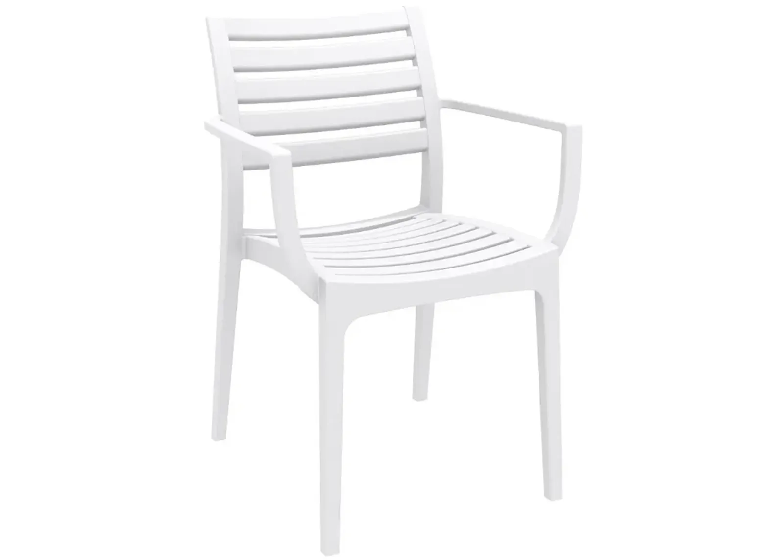 ARTEMIS RESIN SQUARE DINING SET WITH 4 ARM CHAIRS WHITE