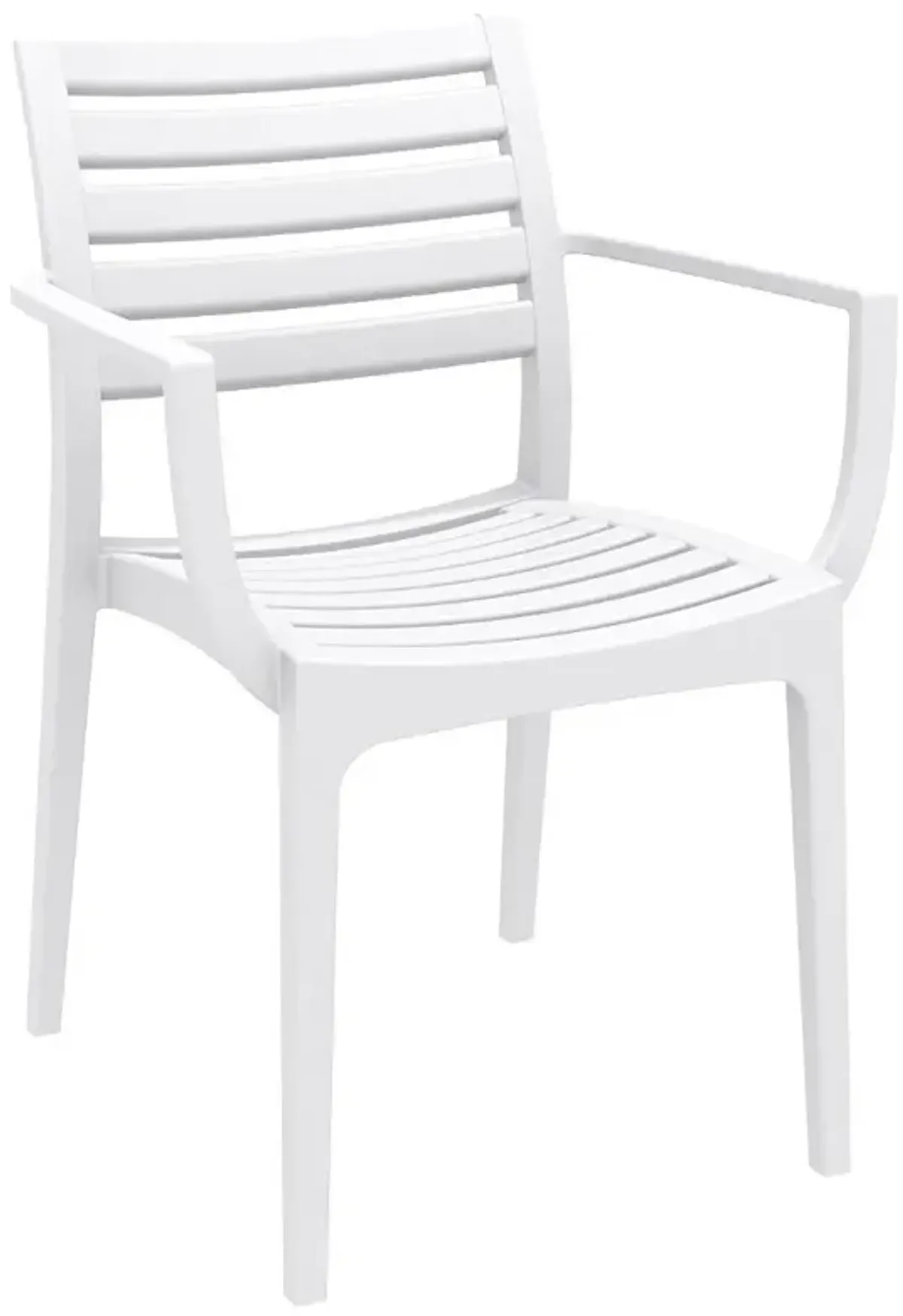 ARTEMIS RESIN SQUARE DINING SET WITH 4 ARM CHAIRS WHITE