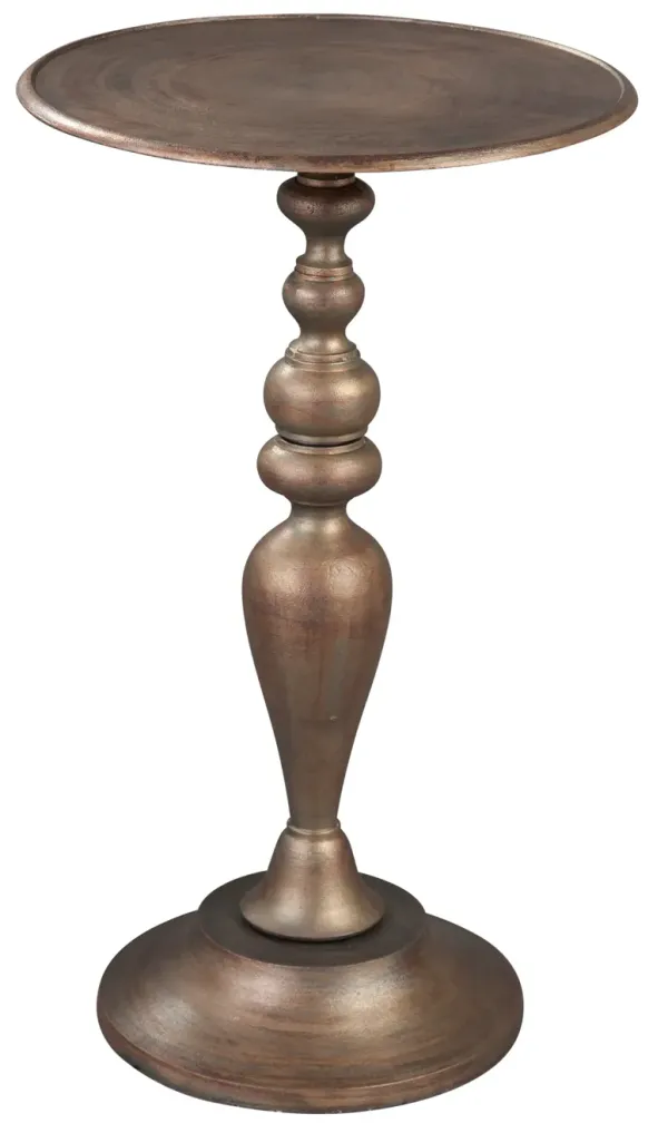 Hekman Classic Pedestal Antique Brass Side Table
