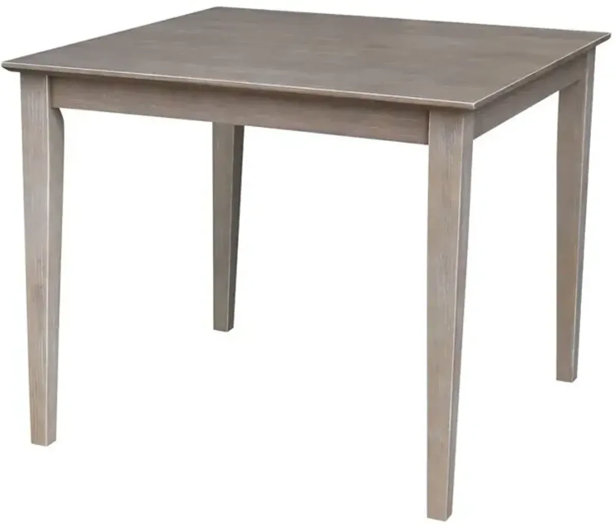 John Thomas Dining Essentials 36 Inch Square Table Top with 30 Inch Shaker Legs in Taupe Gray