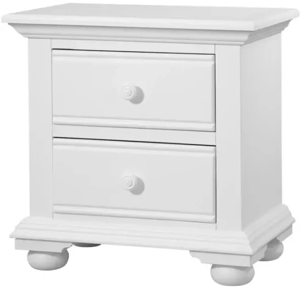 American Woodcrafters Cottage Traditions 2-Drawer Nightstand in Clean White Cottage Finish
