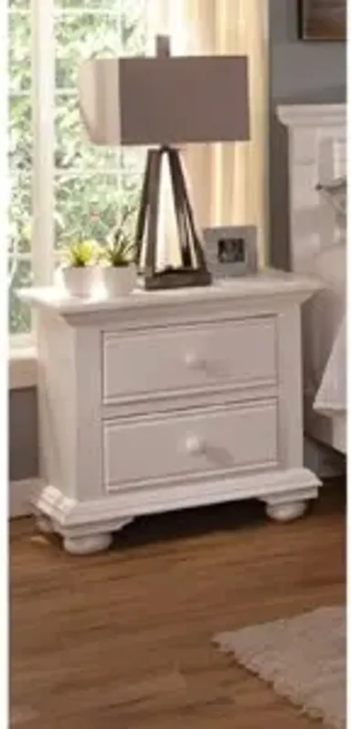 American Woodcrafters Cottage Traditions 2-Drawer Nightstand in Clean White Cottage Finish