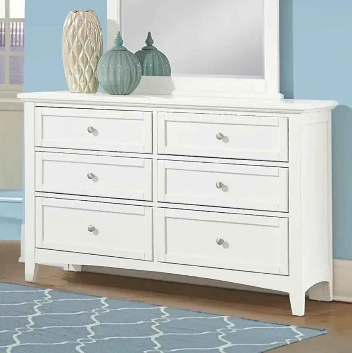 Vaughan-Bassett Bonanza White 6-Drawer Double Dresser