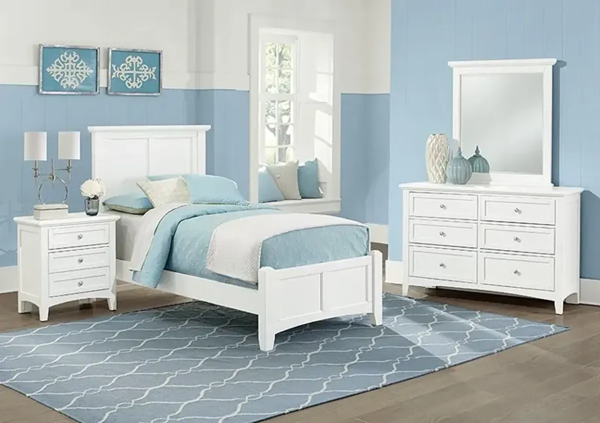 Vaughan-Bassett Bonanza White 6-Drawer Double Dresser