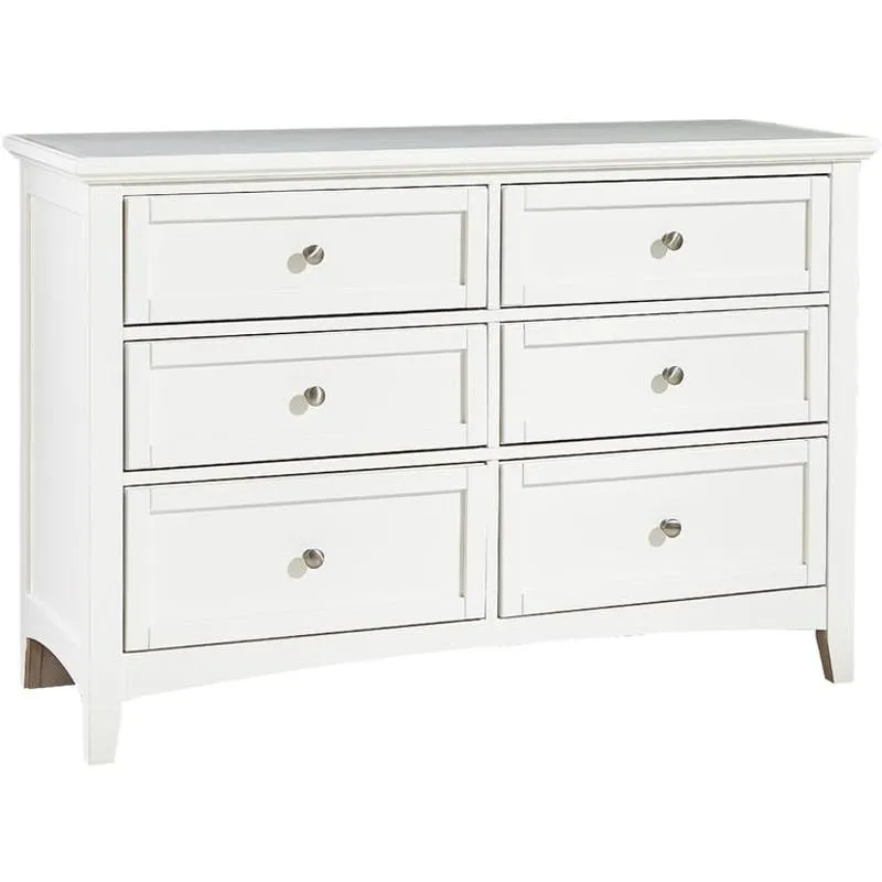 6 DRAWER DOUBLE DRESSER - WHITE