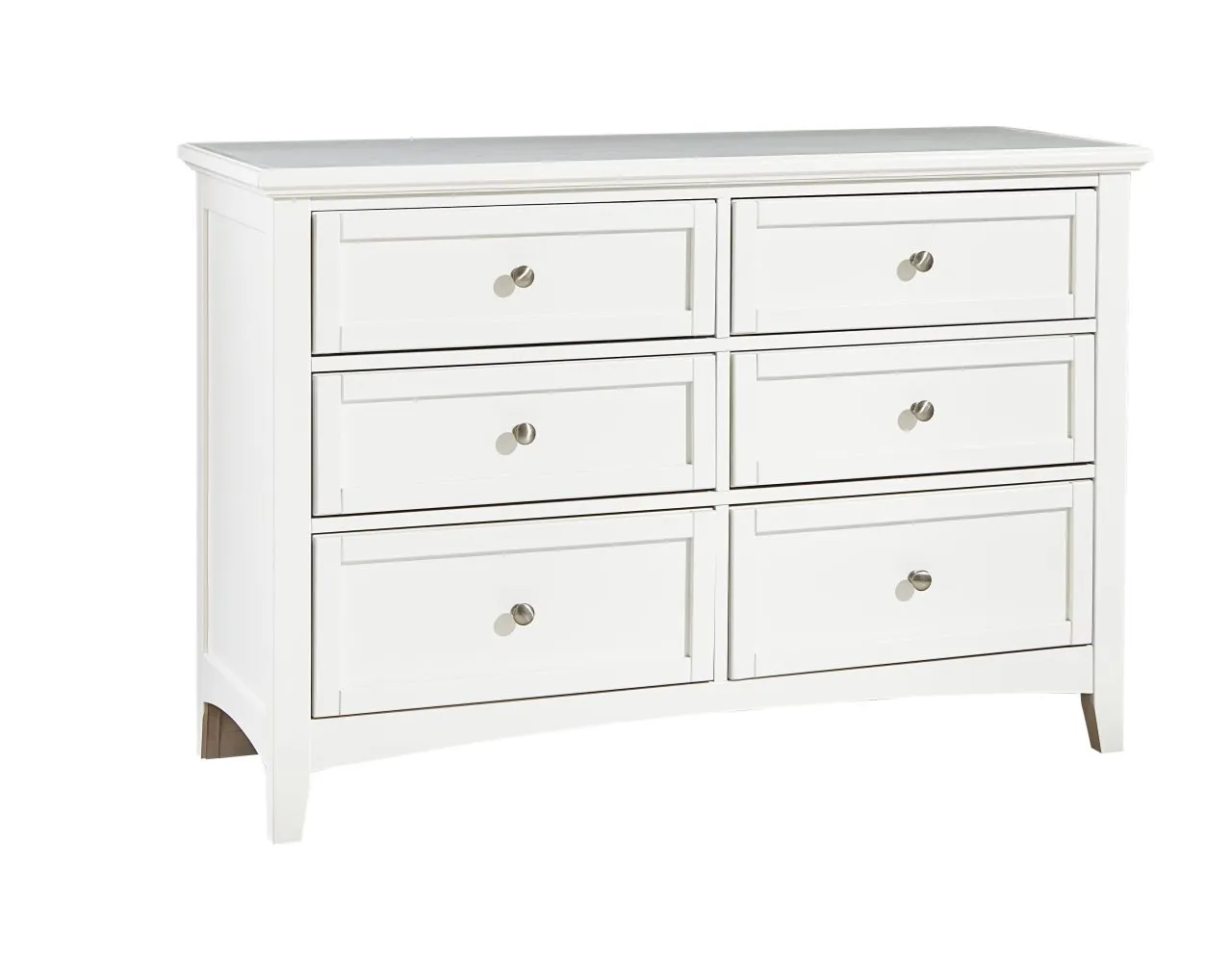 6 DRAWER DOUBLE DRESSER - WHITE