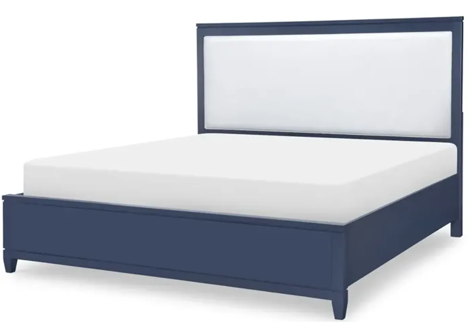 Legacy Classic Upholstered Headboard Queen Blue Finish Summerland Inkwell