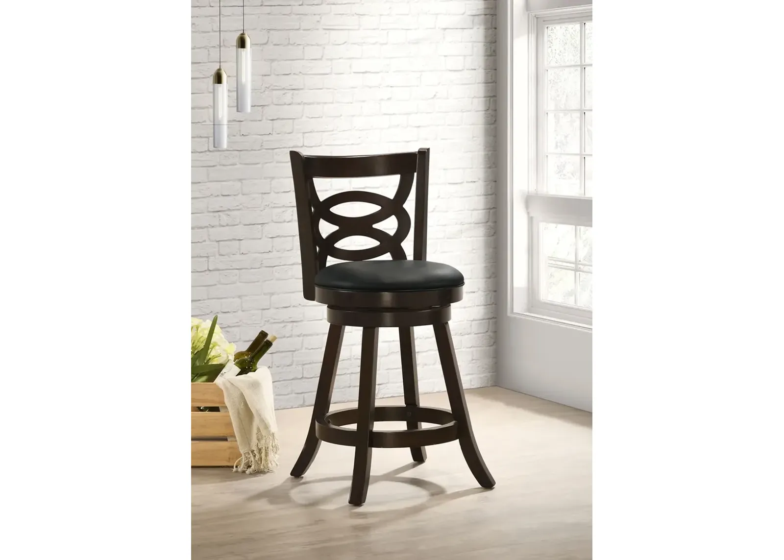 Coaster Calecita Wood Swivel Counter Stool Cappuccino