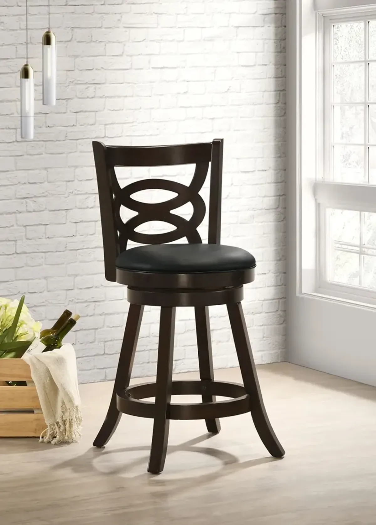 Coaster Calecita Wood Swivel Counter Stool Cappuccino