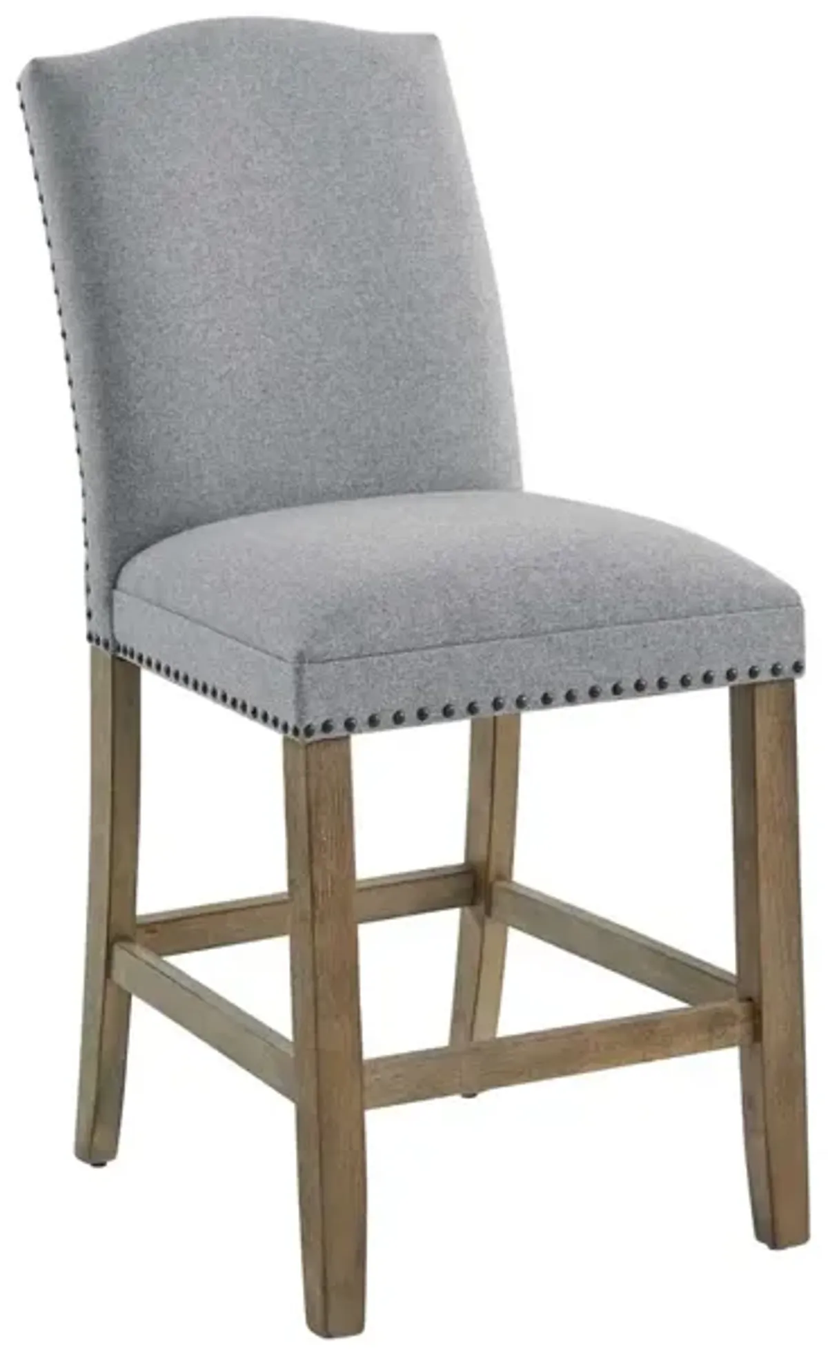 Steve Silver Grayson 24 Inch Counter-Height Stool Upholstered with Nailhead Gray