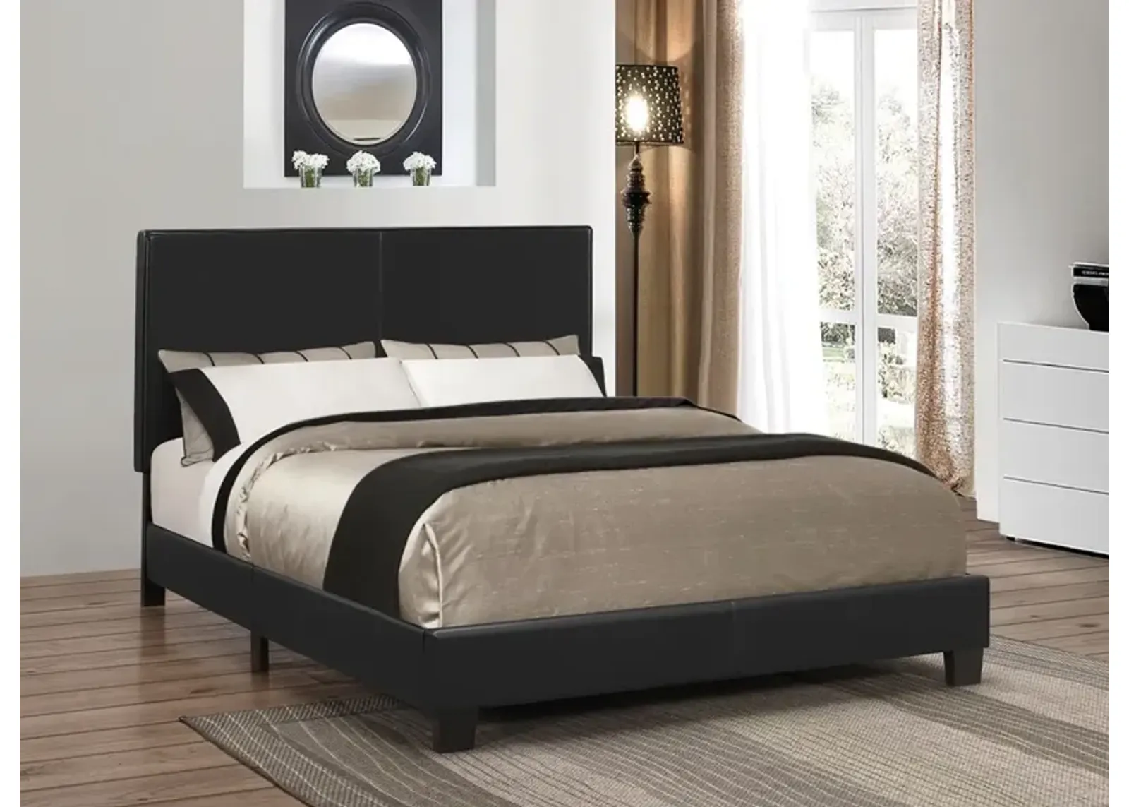 Coaster Mauve Upholstered Full Panel Bed Black