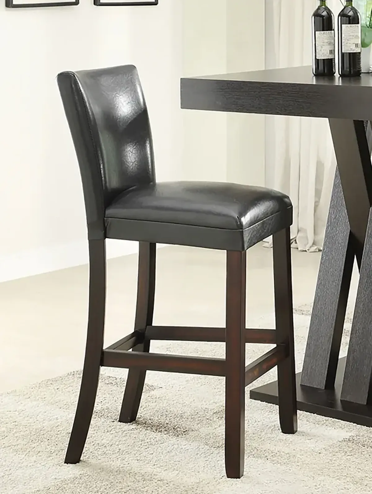 Coaster Alberton Leatherette Upholstered Bar Chair Black