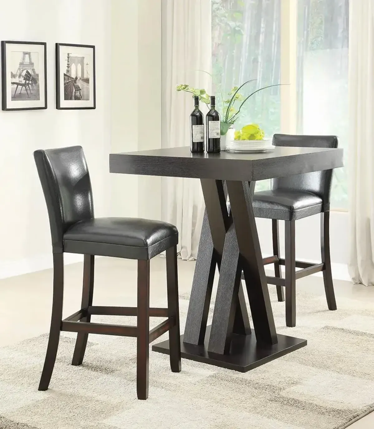 Coaster Alberton Leatherette Upholstered Bar Chair Black