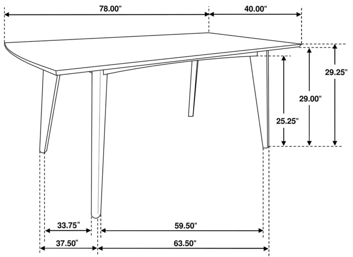 Coaster Malone Rectangular 78 Inch Wood Dining Table Dark Walnut