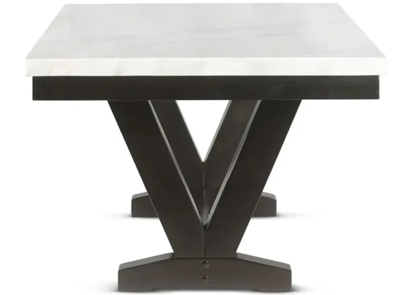 Steve Silver Finley 72 Inch White Marble Top Dining Table