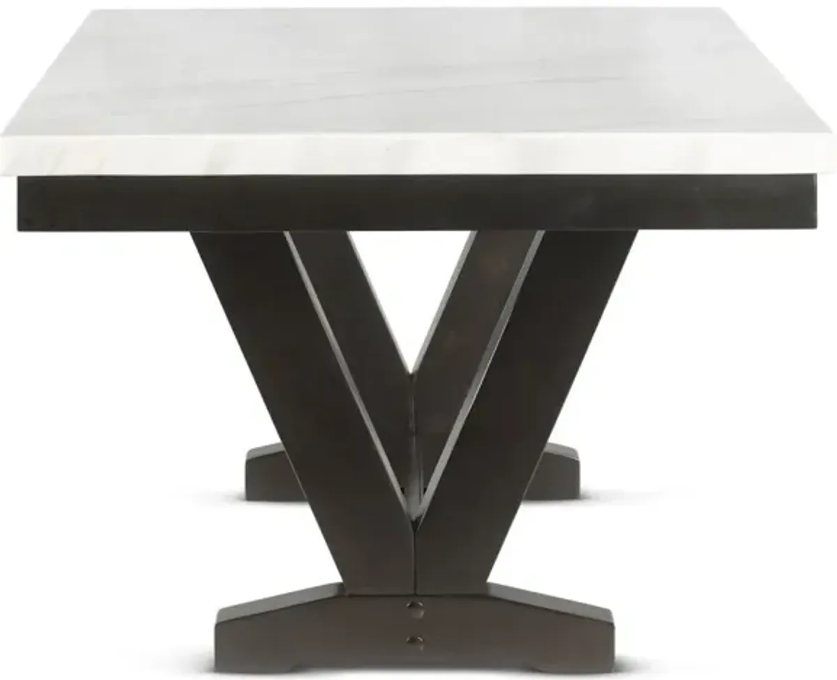 Steve Silver Finley 72 Inch White Marble Top Dining Table