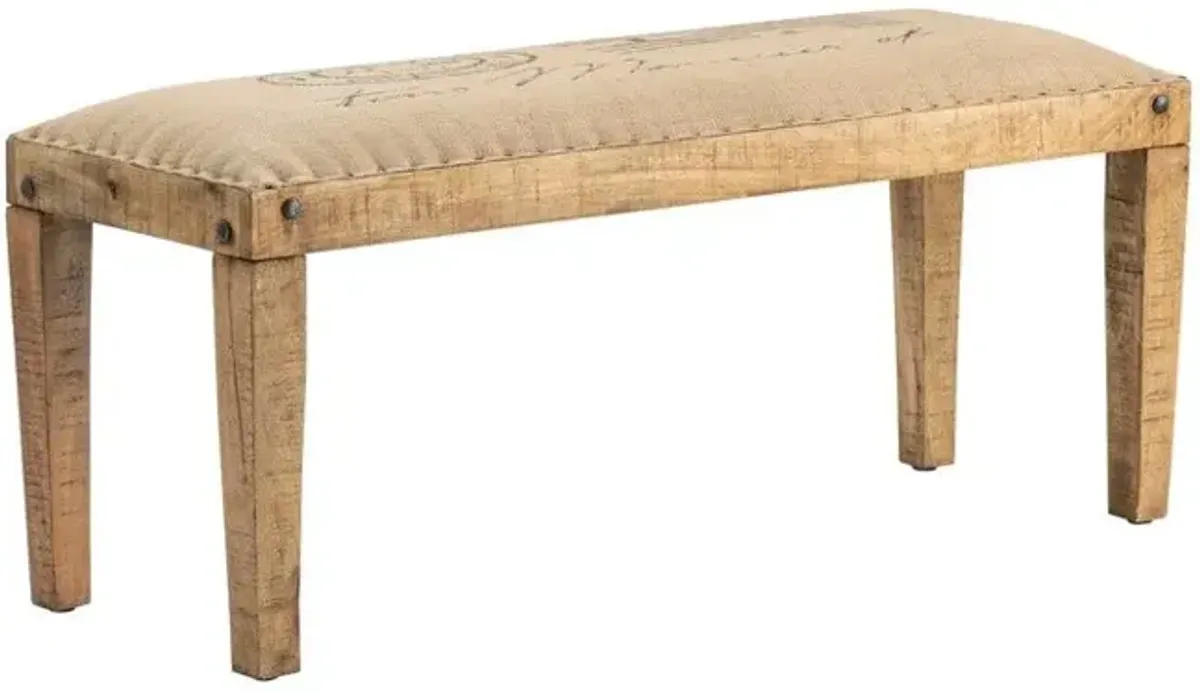 Crestview Bengal Manor Mango Wood Burlap Bench