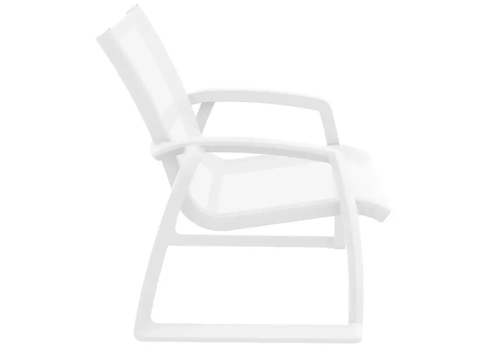 Compamia Pacific Club Arm Patio Chair White Frame White Sling