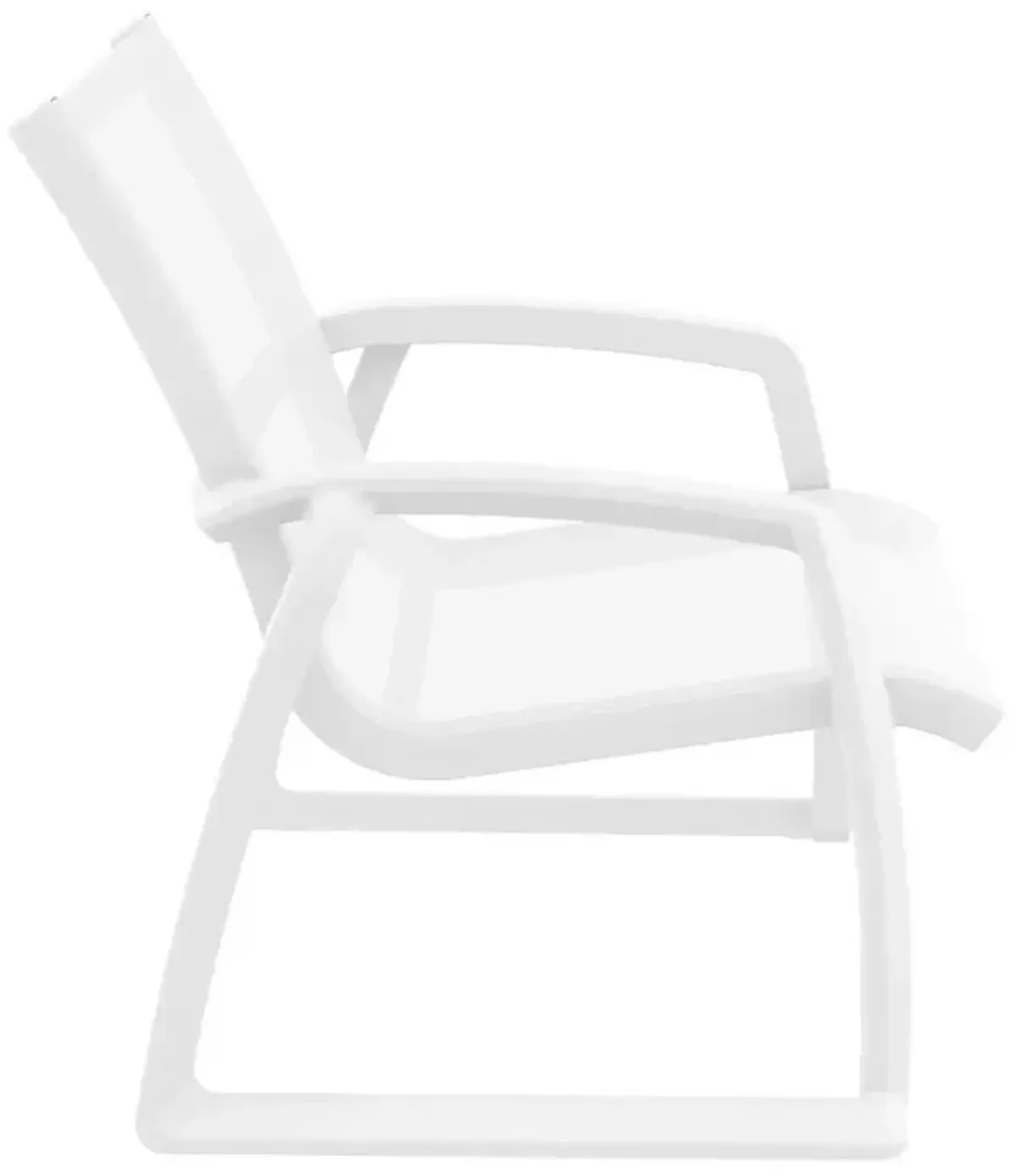 Compamia Pacific Club Arm Patio Chair White Frame White Sling