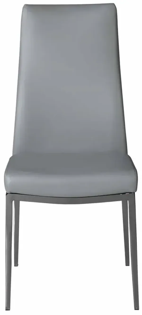 Chintaly Kassidy Grey Contemporary Diamond Stitched Back Side Chair