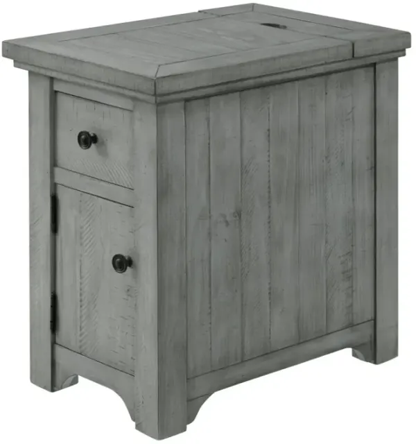 Martin Svensson Beach House Dove Grey Chairside Accent Table with Power