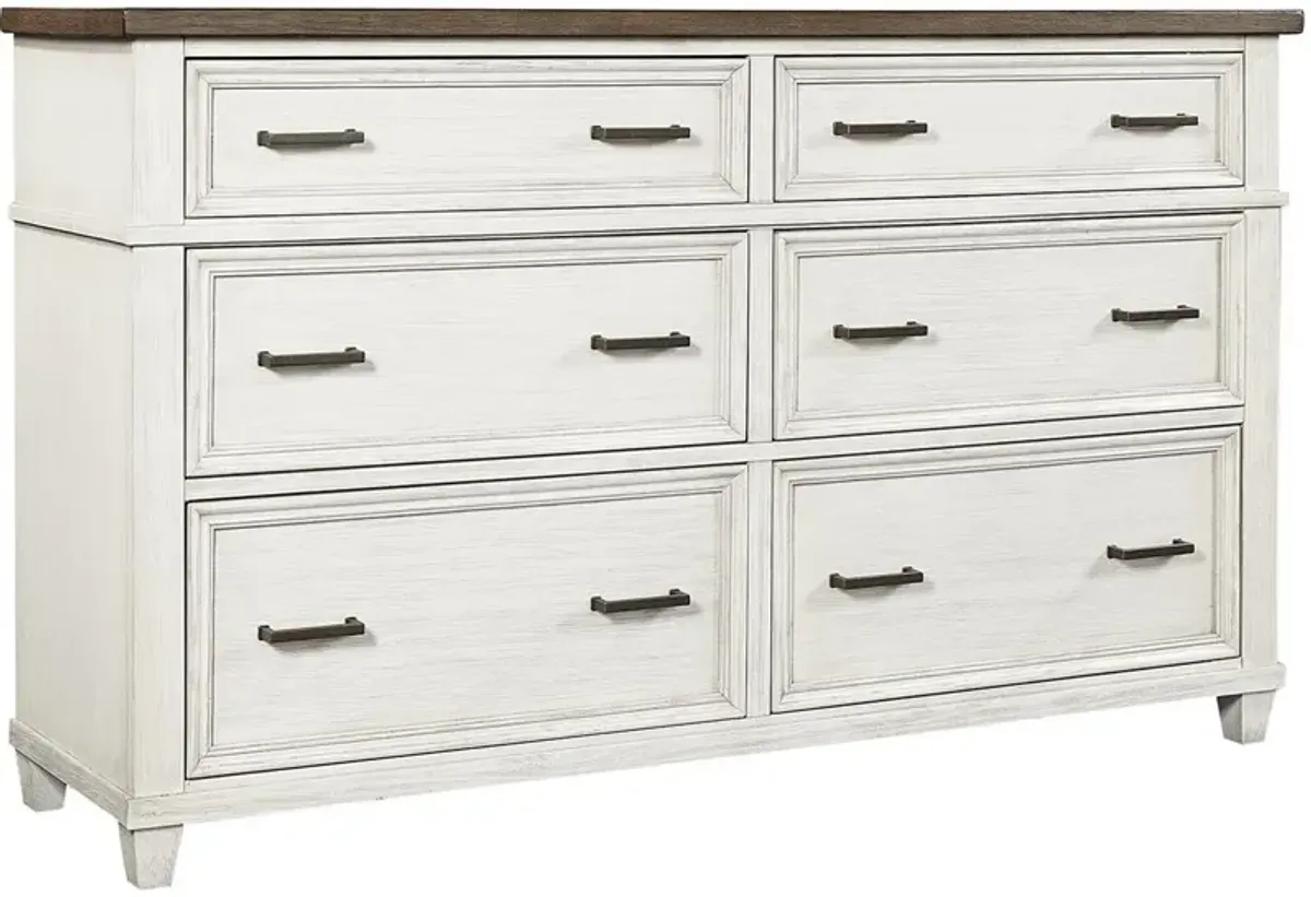 Aspenhome Caraway Aged Ivory 6-Drawer Dresser