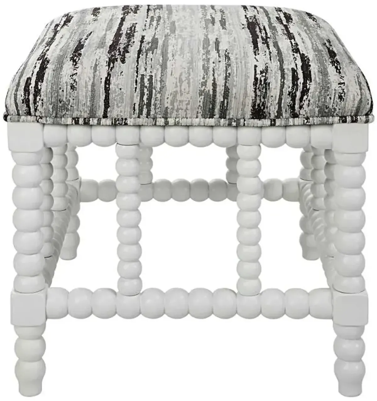 Uttermost Seminoe Black/Gray/White Upholstered Small Bench