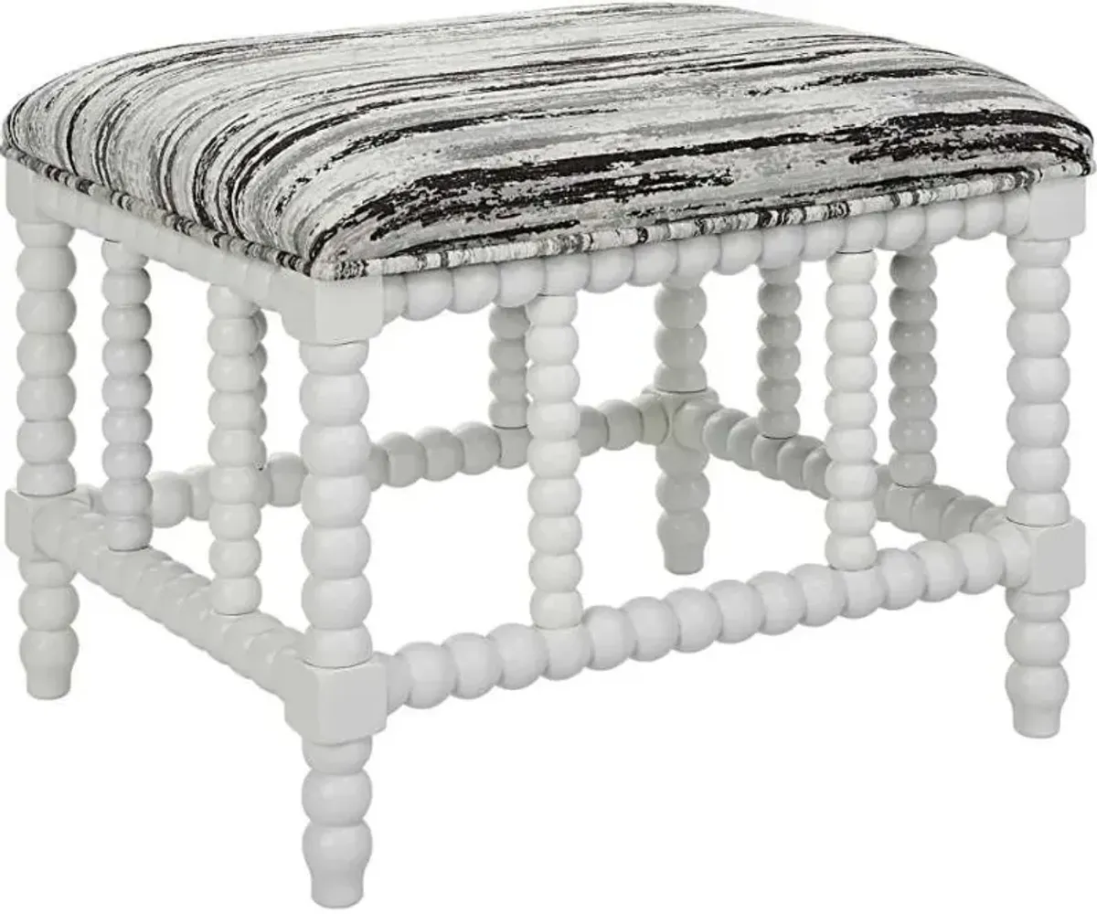 Uttermost Seminoe Black/Gray/White Upholstered Small Bench