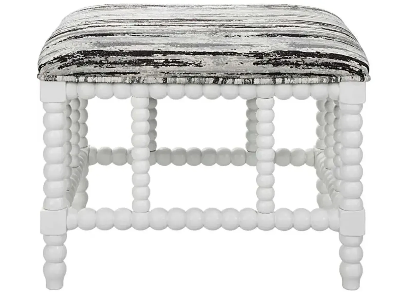 Uttermost Seminoe Black/Gray/White Upholstered Small Bench