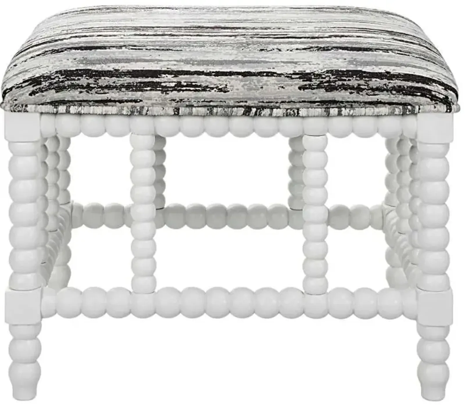 Uttermost Seminoe Black/Gray/White Upholstered Small Bench