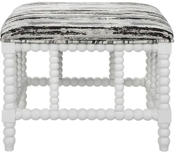 Uttermost Seminoe Black/Gray/White Upholstered Small Bench